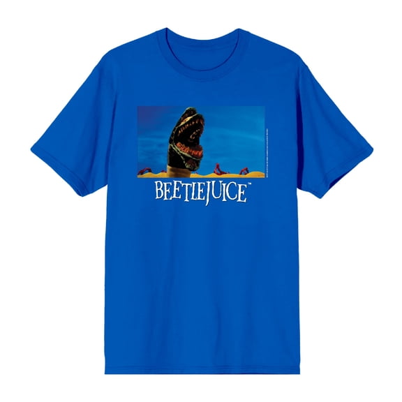 Beetlejuice Sandworm Men's Blue Crew Neck Short Sleeve Tee-3XL