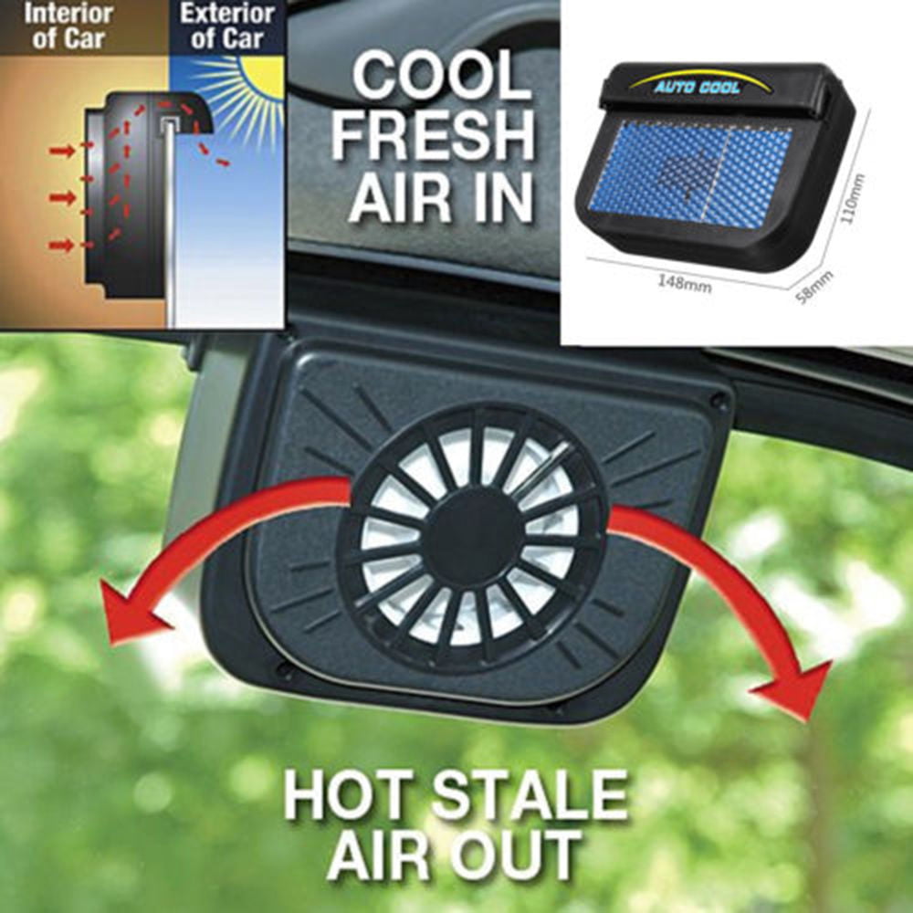 Ivory Corlor Solar Dual Fan Car Front/Rear Window Air Vent Cool Cooler Fan Dossy,Help to Eliminate pet and Tobacco Odors