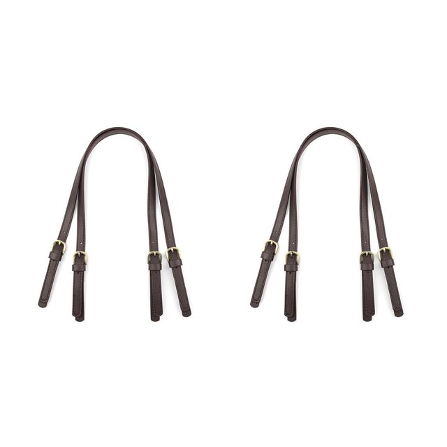 Shengyu 2pcs Handbag PU Leather Ropes Girl Messenger Bag Straps Crossbody Pack Bands Purse Decoration Replacing Parts DIY Accessory Dark Coffee 2Set