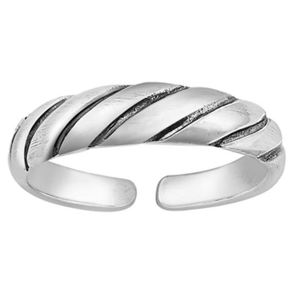 Sterling Silver Twisted Toe Ring Adjustable Midi Band 925 New Jewelry Female Unisex