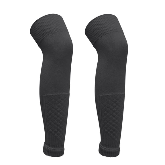 QIYAGBSA Kids Soccer Shin Guard Sleeves Boys Girls Over the Knee with Pocket Padded for Training Games (Black 7-12 YEARS)