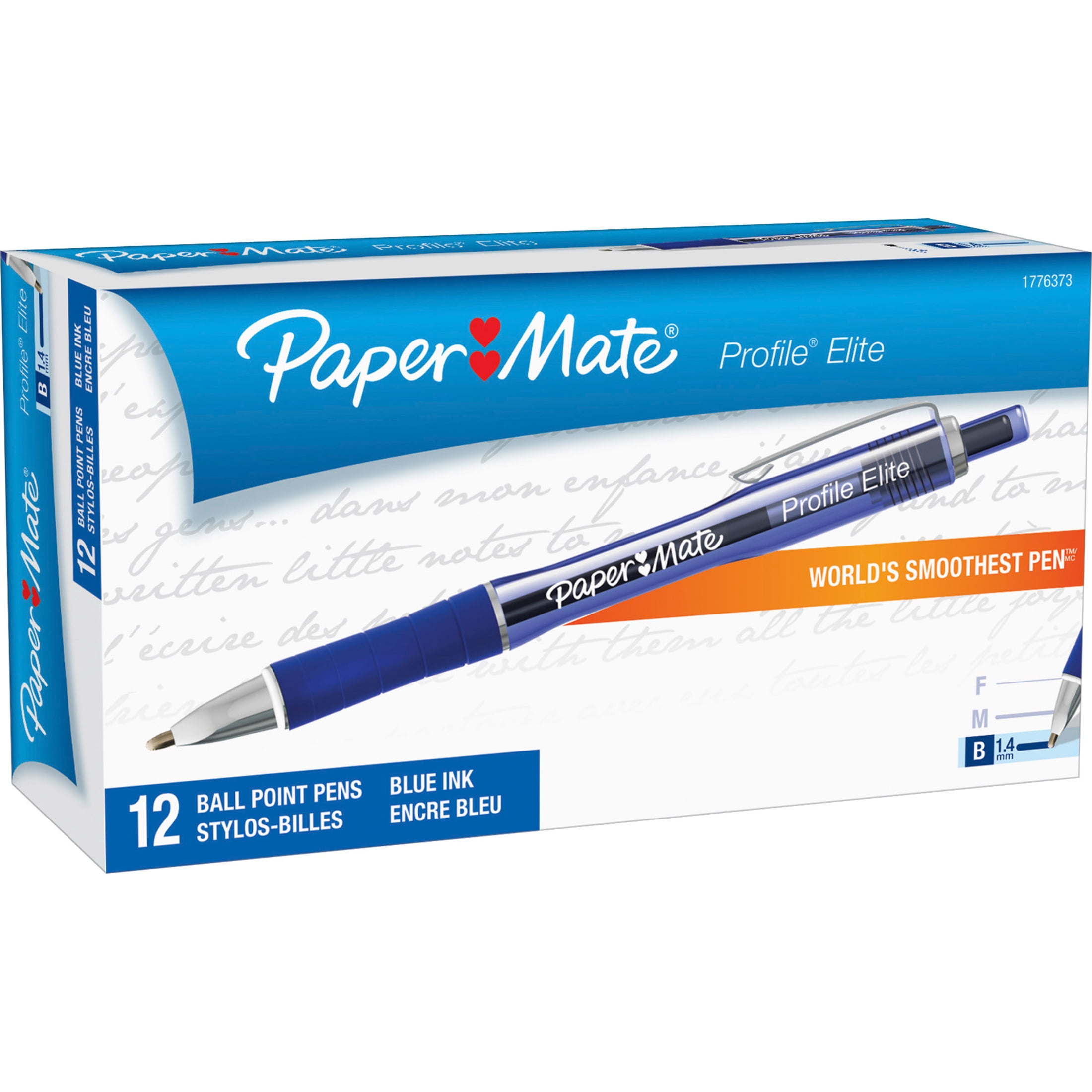 Paper Mate Profile Retractable Ballpoint Pens, 12 Blue Ink Pens (89466)