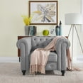 thumbnail image 3 of Naomi Home 3 Piece Modern Chesterfield Living Room Furniture Set, Gray, 3 of 12
