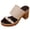 Slipper - Beige, variant on Heeled Sandals for Women Open Toe Slip On Mules Chunky Block Heel Dressy Slides with Side Buckle Accent Evening Party Wedding Guest Footwear Summer Shoes