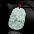 thumbnail image 5 of K-KED Natural Jadeite A Grade Jade Pendant Green Jadeite Three Rams Bring Bliss Gift, 5 of 5