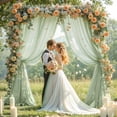 thumbnail image 4 of Tela para drapear con forma de arco de boda PARTISKY, gasa verde salvia, 5,5 m, 4 of 9