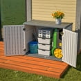 thumbnail image 6 of Thanaddo Weather-Resistant Horizontal Storage Shed, 28 Cu.Ft Large Lockable Outdoor Storage Cabinet, Heavy-Duty Thick HDPE Plastic Unit for Backyard, Patio & Garden (Ivory White), 6 of 12