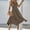 Khaki, variant on EGNMCR Summer Dresses Women Trendy 2024 Womens Dresses Short Sleeve V Neck Drawstring Casual Ruffle A-Line Mini Dress