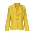 thumbnail image 6 of Ayolanni Women's Winter Jacket Yellow Blazer Solid Long Sleeve Dress Coat Coat for Girls M, 6 of 6