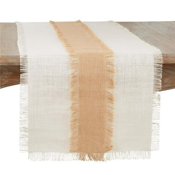 Saro Lifestyle Banded Jute Table Runner