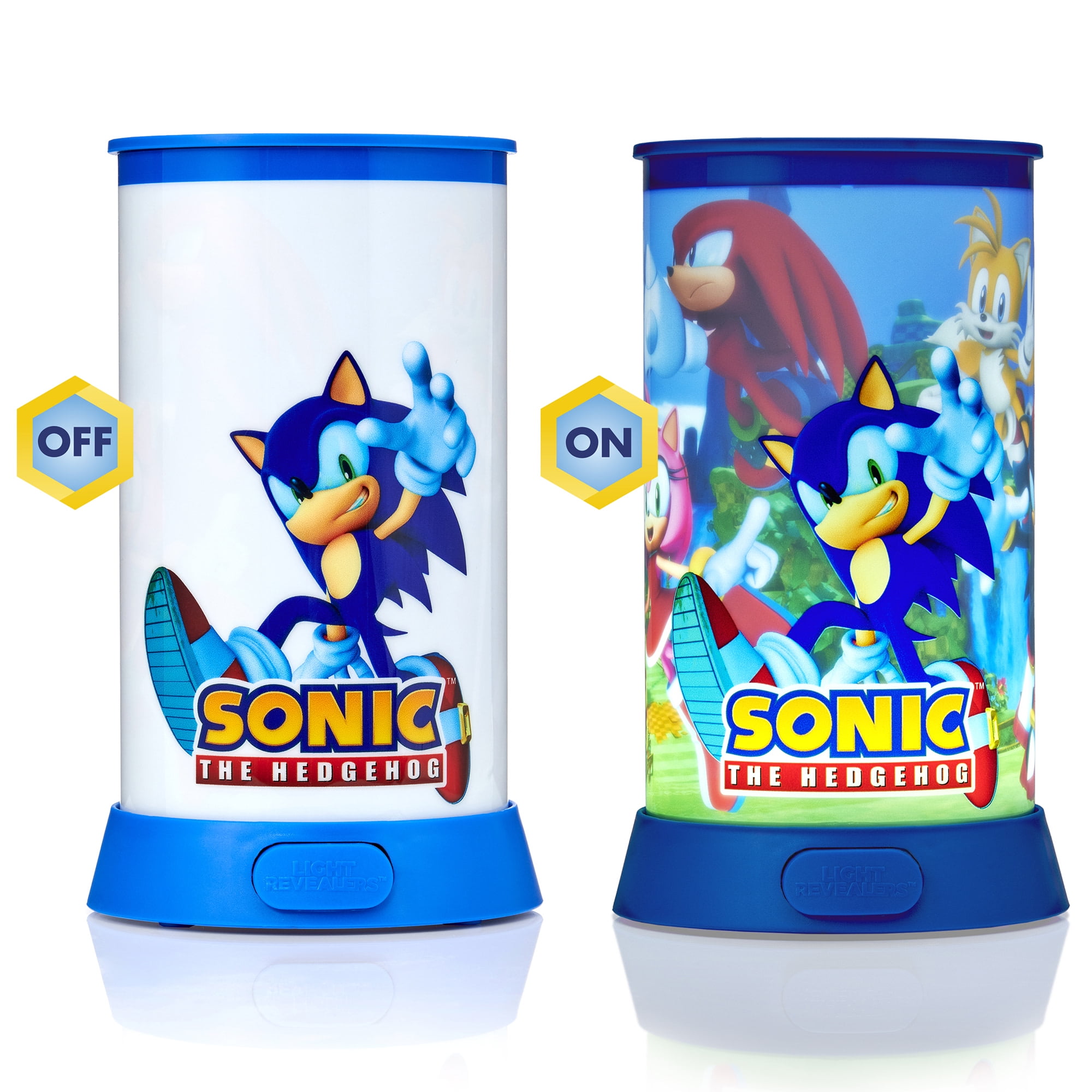 Wow Stuff! Light Revealers Lamp - Sonic The Hedgehog - 7.5" Night Light, 360 Image Scene & Character Reveal, Auto-Off, Illuminating Kids Room Decor