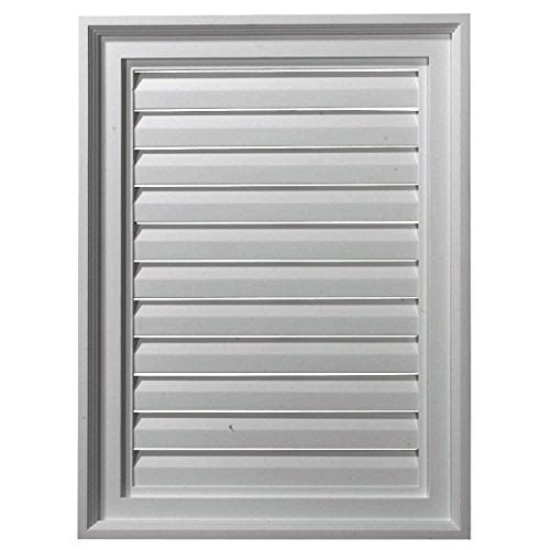 Ekena Millwork GVVE18X18F Gable Vent, 18"W x 18"H, Factory Primed White