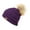 Dark Purple, variant on CC Trending Faux Fur Pom Beanie w/ Tan Pom