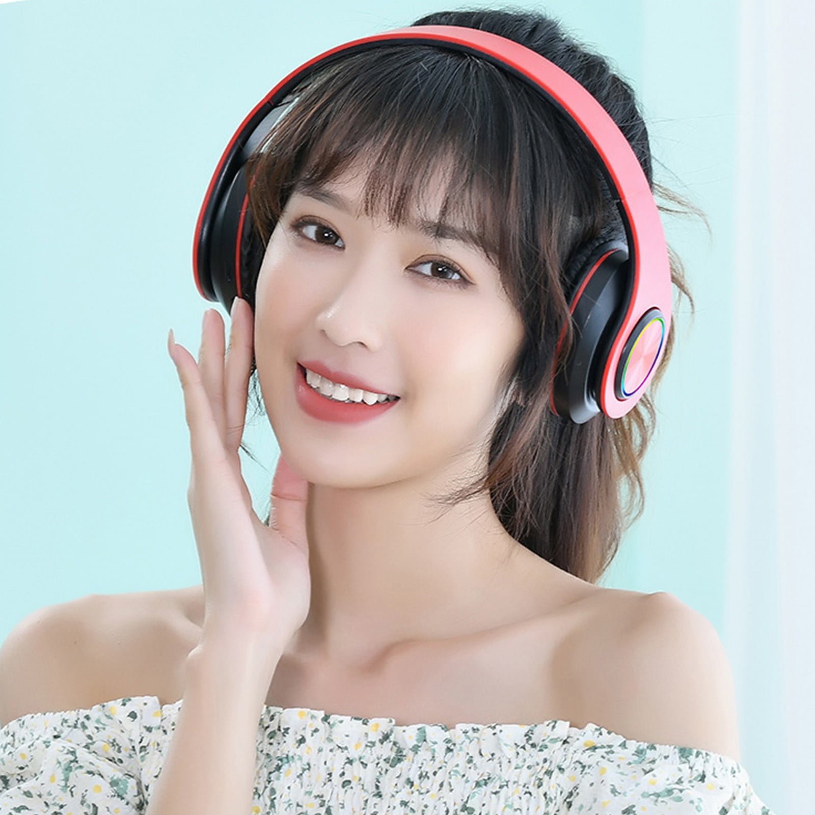 Weloille Bluetooth Headset, Trucker Bluetooth Headset with Noise Canceling Microphone, Wireless on-Ear Headset for Computer Cell Phone Trucker Home Office Work