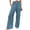 Blue, variant on Gunia Wide Leg Pants For Women High Waisted Palazzo Solid Color Stretch Casual Trousers With Pockets Summer Flowy Pants