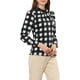 thumbnail image 4 of INSPIRAR CHIC Blusas de Trabajo para Mujeres con Cuadros y Cuello de Lazo de Manga Larga XL Negras, 4 of 7