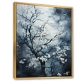 thumbnail image 2 of Designart "White Blue Tree Leaves" Landscape Trees Floater Framed Wall Art Print, 2 of 7