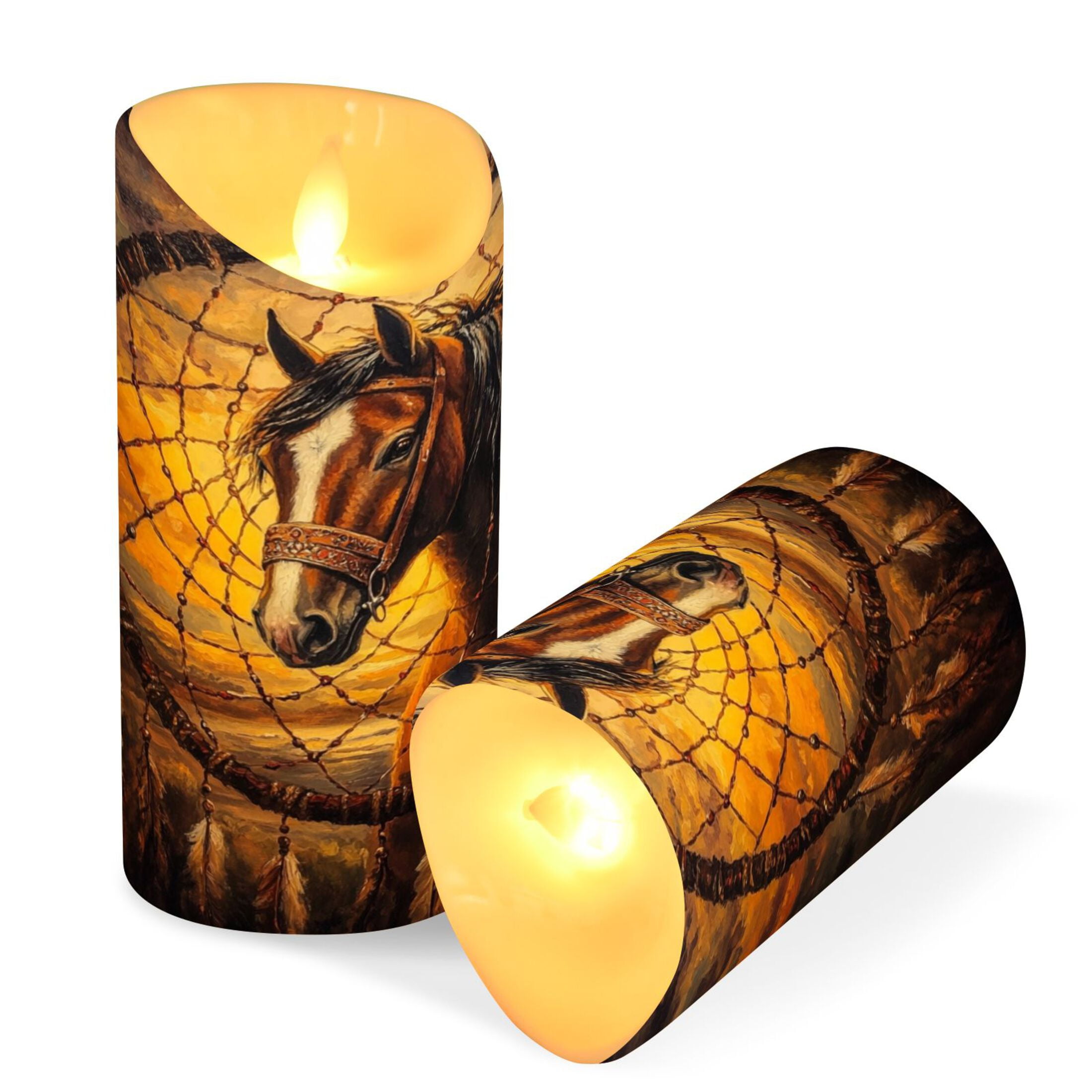 Wobogo The Sunset Stallion Flameless Candles with Remote Battery Operated Flickering LED Candles with Timer 2/4/6/8H Medium Size