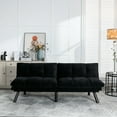 thumbnail image 3 of Black modern folding sofa bed with adjustable arm and back for small rooms, 3 of 6