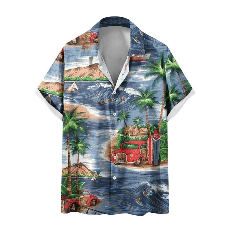 NSLGXD Casual Button Down Shirts for Men Big and Tall Summer
