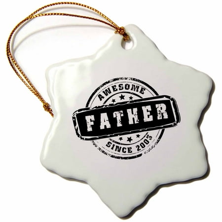 3dRose Awesome Father since 2003 year of birth of first born child stamp - Worlds greatest dad - best daddy - Snowflake Ornament,