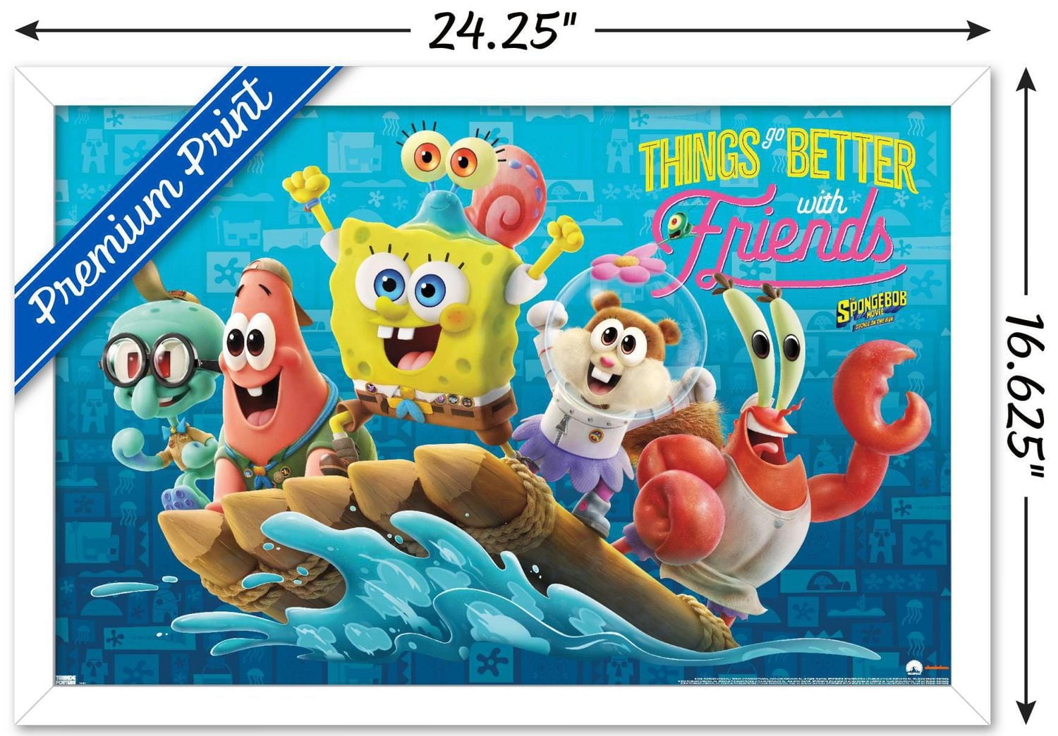 The SpongeBob Movie: Sponge On The Run - Friends Wall Poster with Push Pins, 14.725" x 22.375"