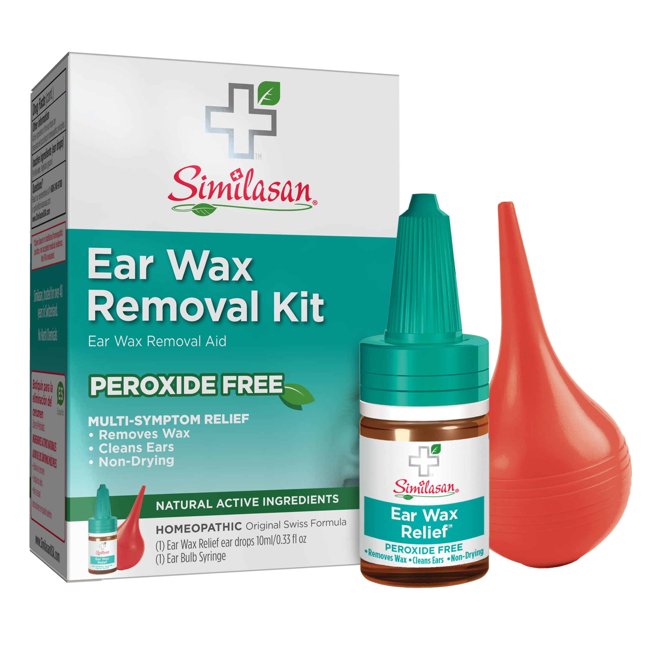 (3 pack) Similasan Ear Wax Removal Kit with Drops & Bulb Syringe, Temporary Relief, 0.33 fl oz