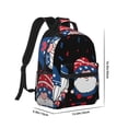 thumbnail image 2 of Rateoe Gnome Independence Day Pattern Durable Student Backpack Laptop Bag- Ergonomic Design, Waterproof Twill Fabric - Ideal for School, Travel, and Outdoor Activities, 2 of 6