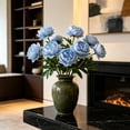 thumbnail image 5 of Springs Flowers Artificial Silk Peony Bouquets Wedding Home Decoration,Pack of 1 (Spring Light Blue), 5 of 6