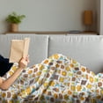 thumbnail image 3 of Bee Soft Flannel Fleece Blanket, Cartoon Bee Apiary and Honey Elements Background Pattern on a White Flat Style Design, Cozy Plush for Indoor and Outdoor Use, 50" x 60", Multicolor, by Ambesonne, 3 of 5