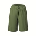 thumbnail image 5 of Women Lightweigh Shorts Drawstring Pull-on Wide Leg Straight Casual Short Pants Bermuda Shorts For Women Knee Length Wide Leg Summer Short Summer Beach Vacation Outfit Army Green L, 5 of 7