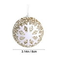 thumbnail image 2 of RICHMJ Snowflake Colored Christmas Ball 1 PC, 3.14" High-End Hanging Ornament, Bead Sequin Embellishments Snowy Finish, Winter Festive Decor for Christmas Tree Home Holiday Displays (Gold), 2 of 8