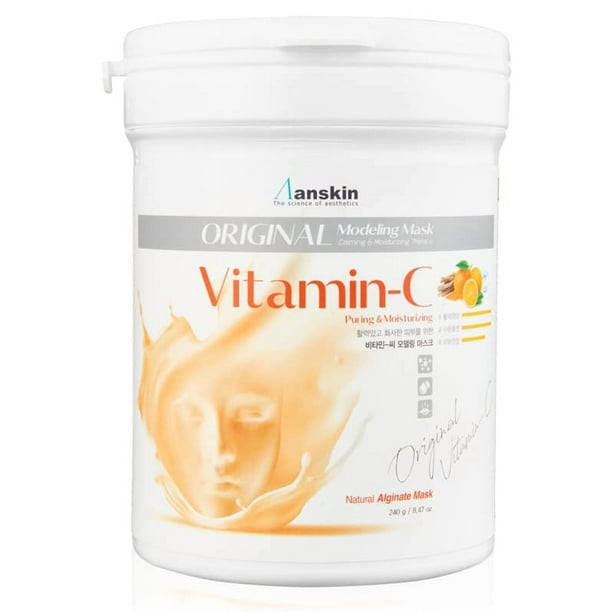 ZEESOON Anskin Vitamina C Modeling Mask Powder Pack Puring & Hidratante (240g 8.46oz) Tratamiento para la piel y los poros