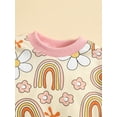 thumbnail image 5 of Bagilaanoe Newborn Baby Girl Boy Oversized Romper Sweatshirt Long Sleeve Bodysuit Rainbow / Floral Print Pullover 6M 12M 18M 24M Fall Tops, 5 of 9