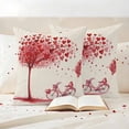 thumbnail image 3 of Valentine's Day Outdoor Waterproof Pillow Covers Set of 2, Watercolor Red Love Heart Bicycle under Tree Linen Texture Pillowcase Decorative Throw Cushion Cases for Patio Garden Couch 20 x 20 Inches, 3 of 9