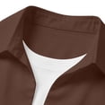 thumbnail image 6 of Hulanddfd Mens Jacket Zip Up Collared Bomber Coat, Brown Long Sleeve Casual Outerwear with Pockets & Ribbed Hem, Daily Wear, 6 of 9