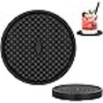 thumbnail image 3 of Coasters for Drinks,Black Coasters for Coffee Table -Soft Coasters Set Cup Mat -Coffee Table Coasters for Drinks Absorbent -Kitchen Decor -Coffee Table Decor (Diamond, 2Pack-Black), 3 of 4