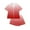 Red, variant on REORIAFEE Pjs Sets for Women 2 Piece Loungewear Short Sleeve Button down Shirts and Shorts Gradient Soft Pajama Sleepwear Red S-2XL