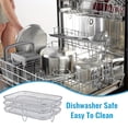 thumbnail image 4 of Stackable Air Fryer Racks Rectangular Stainless Steel Multi Layer Dehydrator Rack for Air Fryer Grilling Baking Steaming Compatible with Most 10 in and Larger Air Fryers Set of 3, 4 of 6