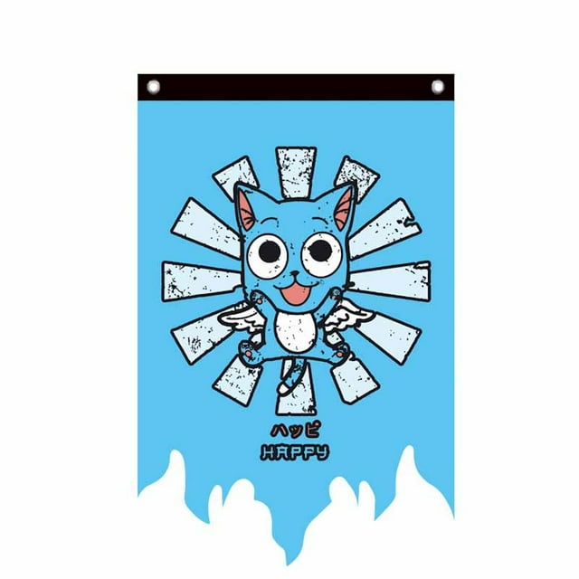 Tapiz decorativo para colgar en la pared Fairy Tail Happy, 85 x 55 cm