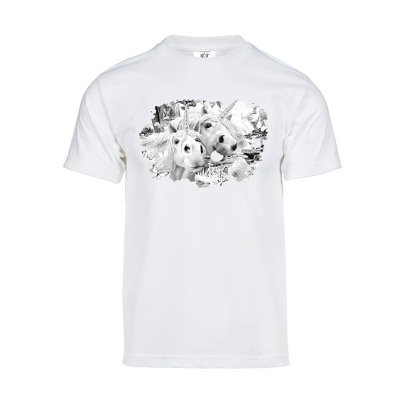 Gravity Trading Mens Unicorn Selfie Solar Color Changing Shirt Sun Tee, White 3XL