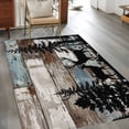 thumbnail image 2 of Teal Brown Deer Silhouettes Area Rugs 3'x5', Small Throw Rugs for Living Room Bedroom, Trees Wooden Retro Art Farmhouse Indoor Outdoor Rug Non-Slip Low Pile Carpet Runner Reversible Floor Mats, 2 of 8