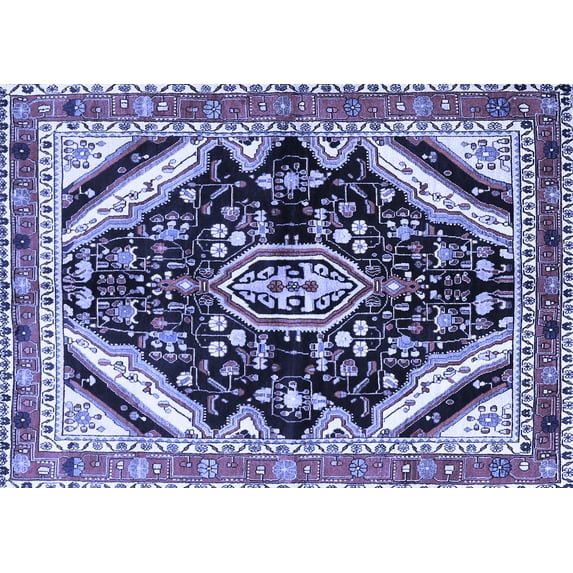 Ahgly Company Indoor Rectangle Persian Blue Traditional Area Rugs, 6' x 9'