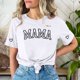 thumbnail image 3 of Camiseta Penkiiy Mama Mujer Manga Corta Tops Tees Gráficas Trendy Camiseta Casual Mom L Blanco, 3 of 4