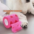 thumbnail image 3 of First Aid Bandage Wrap(Pink with Hearts),Self Adhesive Adherent Adhering Flex Bandage Grip Roll for Dog Cat Pet Horse(M), 3 of 5