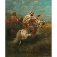 thumbnail image 2 of Adolf Schreyer 15x18 Black Ornate Wood Framed Double Matted Museum Art Print Titled - Two Scouts on Horseback, 2 of 5
