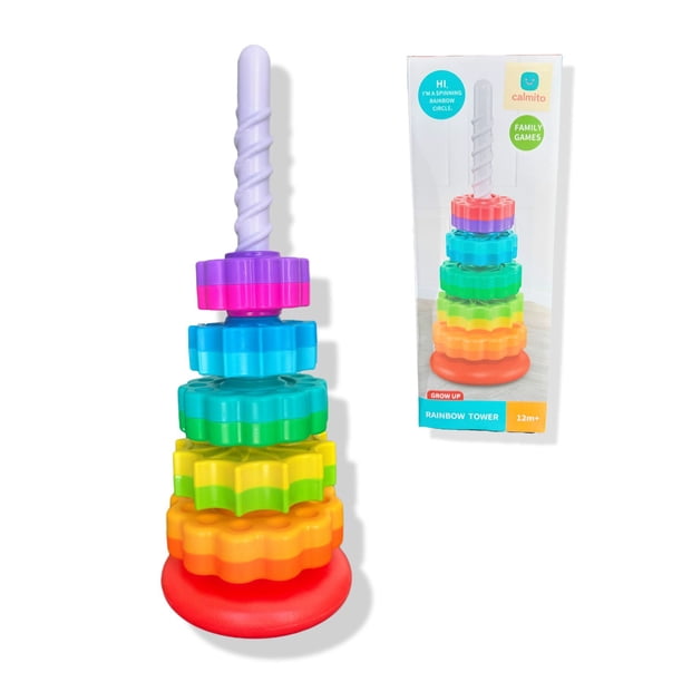 Blackbox Torre Apilable Arcoíris Montessori – Juguete Educativo para Bebés y Niños | Desarrollo Psicomotriz y Coordinación Mano-Ojo