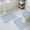 Blue, variant on Black Striped Bath Mat 3 Piece Bathroom Rug Set, Modern Simple Farmhouse Beige Vintage Non Slip Bath Rug Contour Mat and Toilet Lid Cover, Absorbent Shower Mats Soft Bath Rugs and Mats Sets