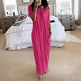 thumbnail image 6 of Delconic Women’s Loose Fit Maxi Dress Off Shoulder Short Sleeve Casual Long Dress Soft Lightweight Fabric for Everyday Wear Hot Pink L, 6 of 6