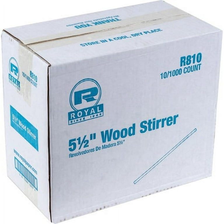 Royer 7.5 Birch Wood Coffee Stirrers, 500/box, Eco-friendly